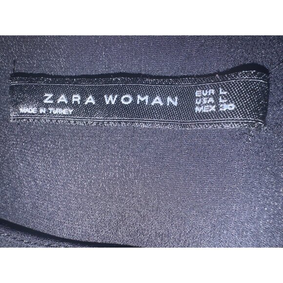 2/$30 ZARA Large Black Chiffon Sheer Wide Sleeves Blouse Cuffs - Picture 4 of 12